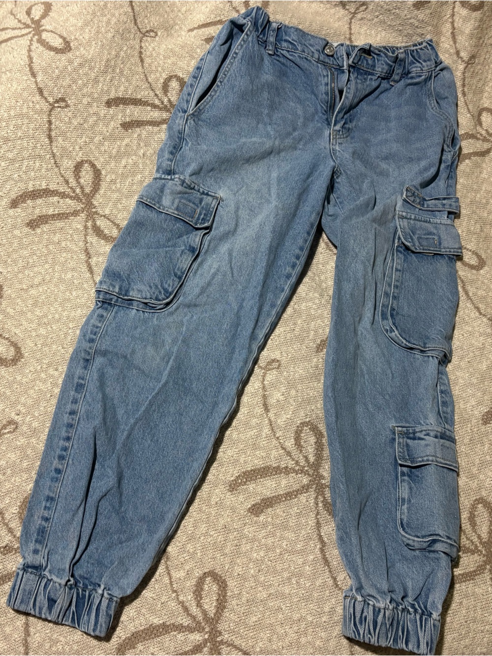 Forever 21 Light Blue Denim Cargo Joggers